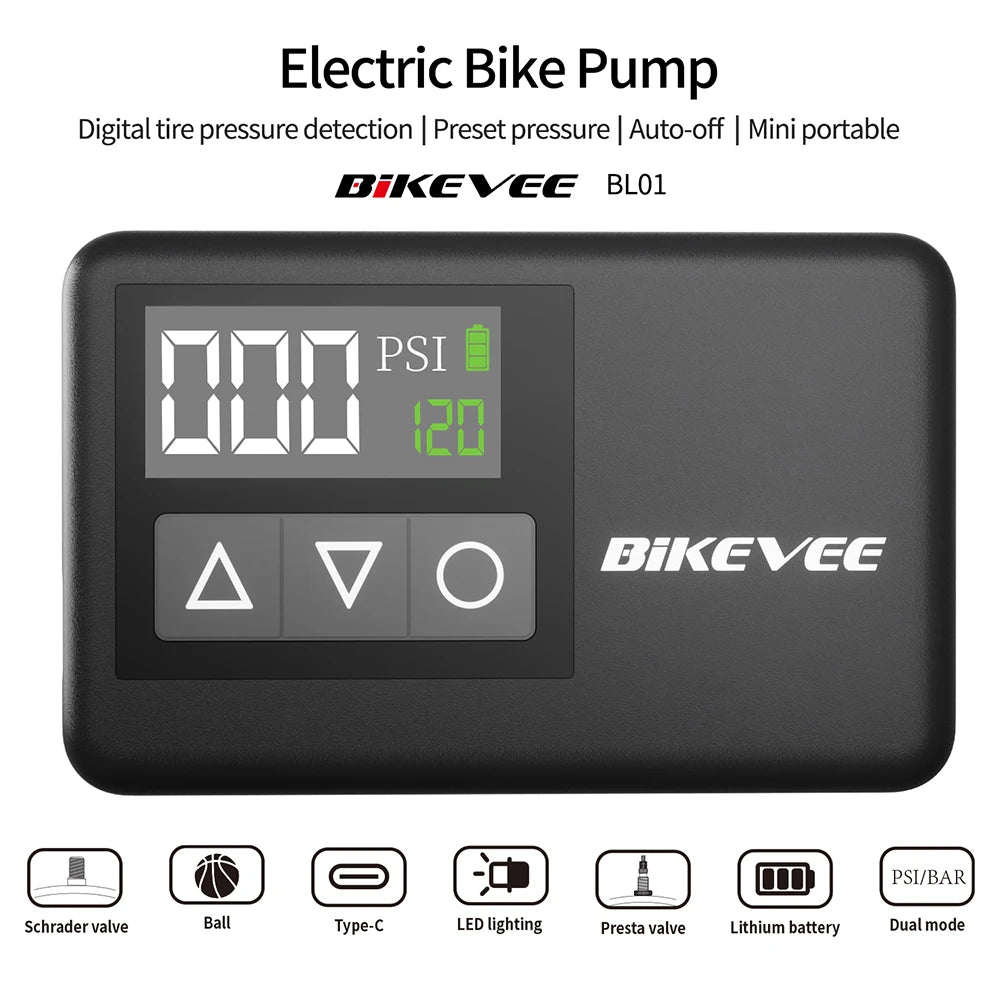 Rechargeable Portable Electric Mini Air Pump Tire Inflator with Digital Gauge Fast Inflation Auto Shut-Off