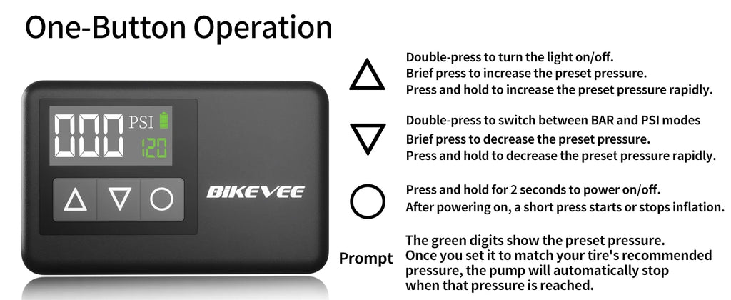 Rechargeable Portable Electric Mini Air Pump Tire Inflator with Digital Gauge Fast Inflation Auto Shut-Off